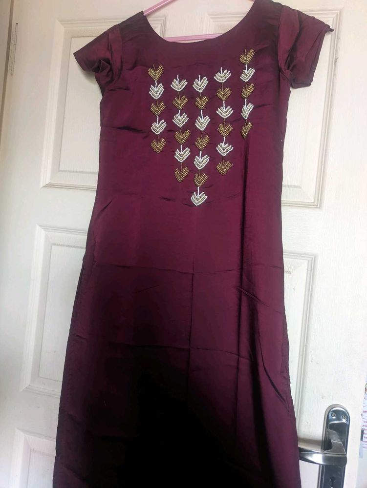 Silk Kurti Top With Lining