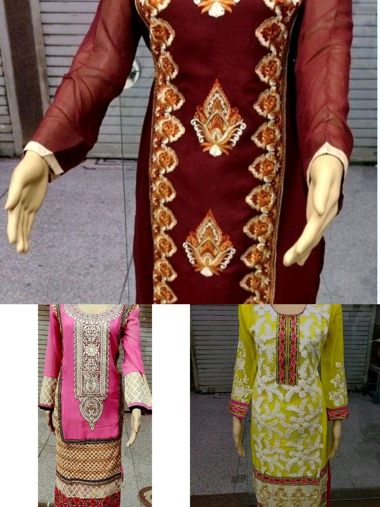 Women Long Pack Of 3 Kurti Design 👗😍