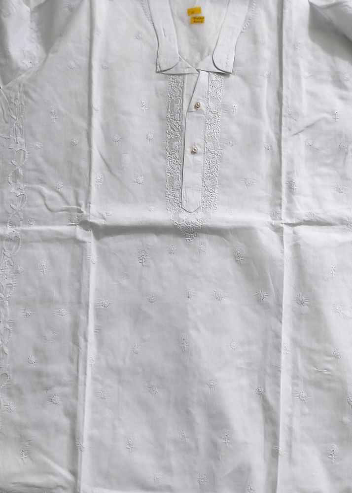 Authentic Lucknowi Gents Kurta In White Colour