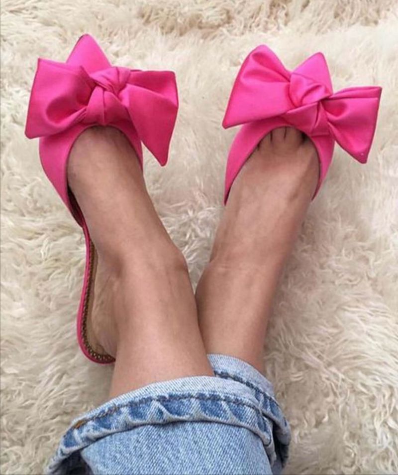 Fuschia Color Bow Flats 🎀