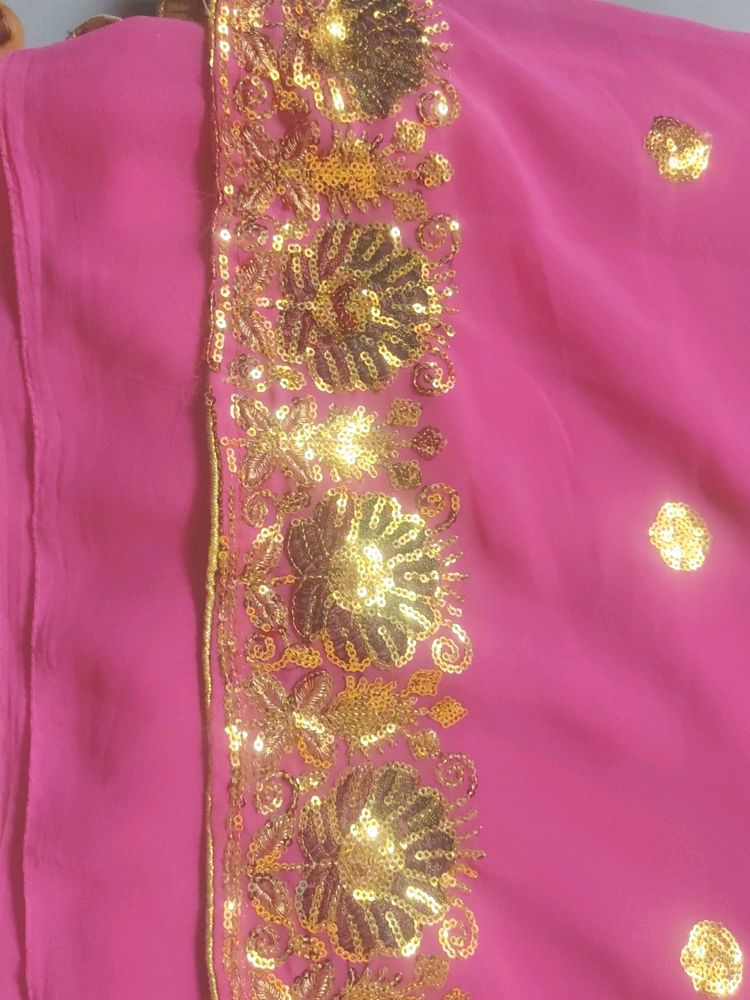 Chamki Pink Saree