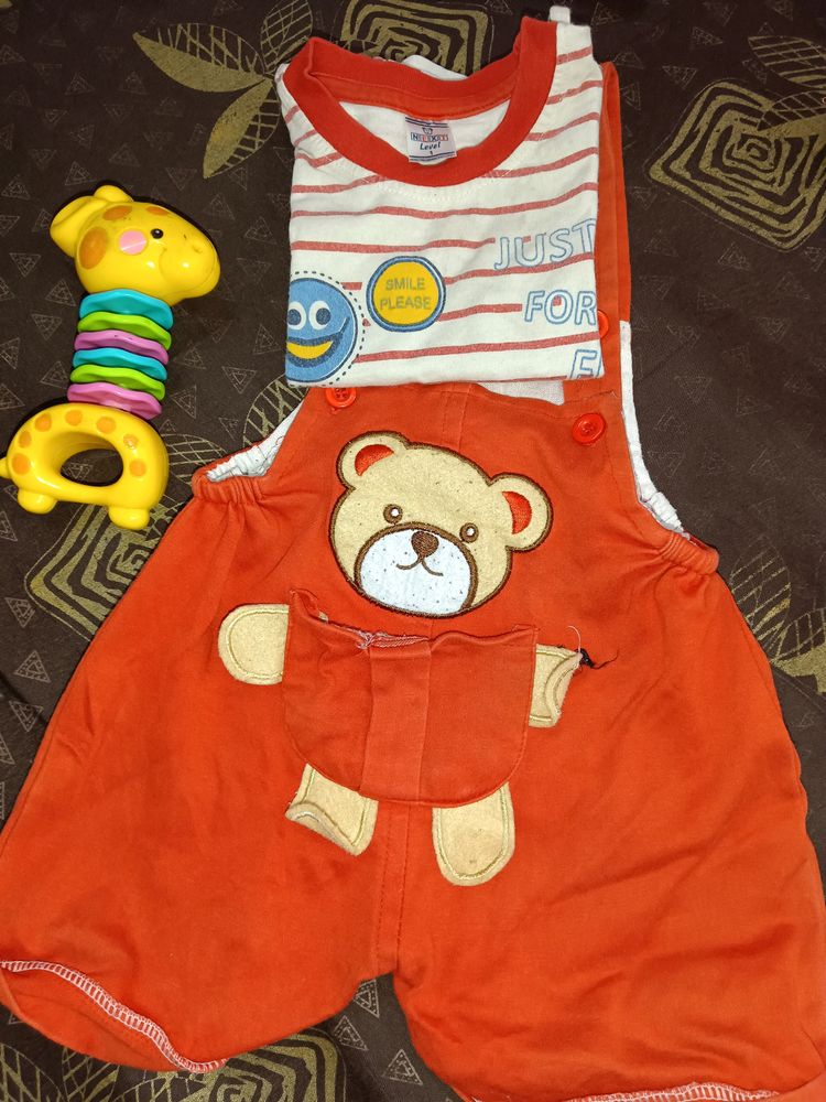 Red Dungree For Baby Boy