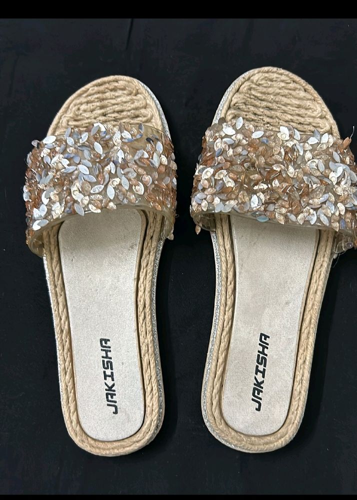 Sequined Flip Flops