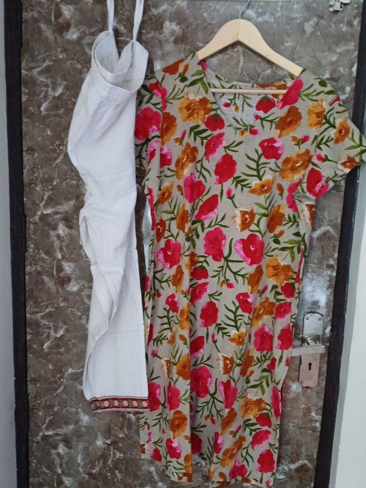 Flower Print Kurti & Lower