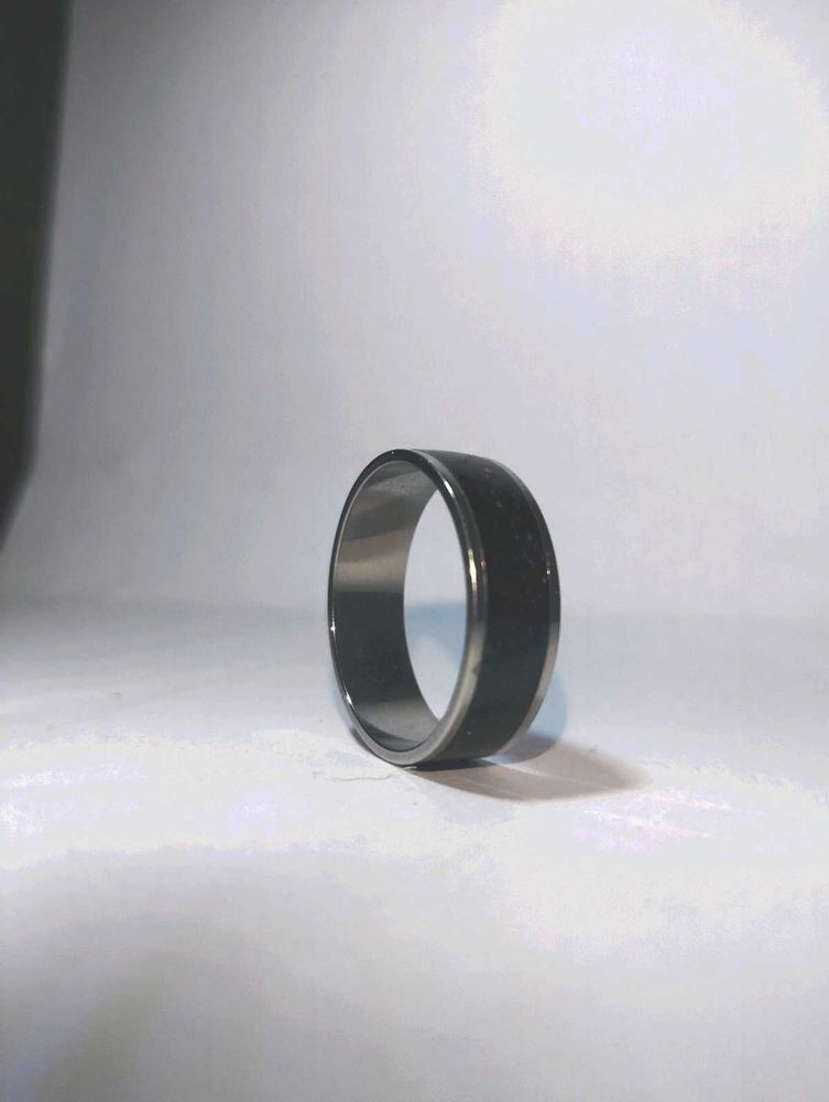 Shining Black And Silver Thumb Ring For Boy & Girl