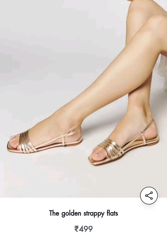 The Golden Strappy Flats