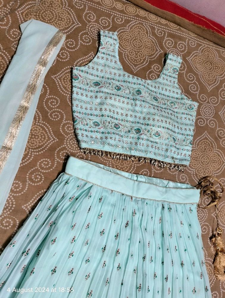 Georgette Padded Lhenga Choli With Dupatta