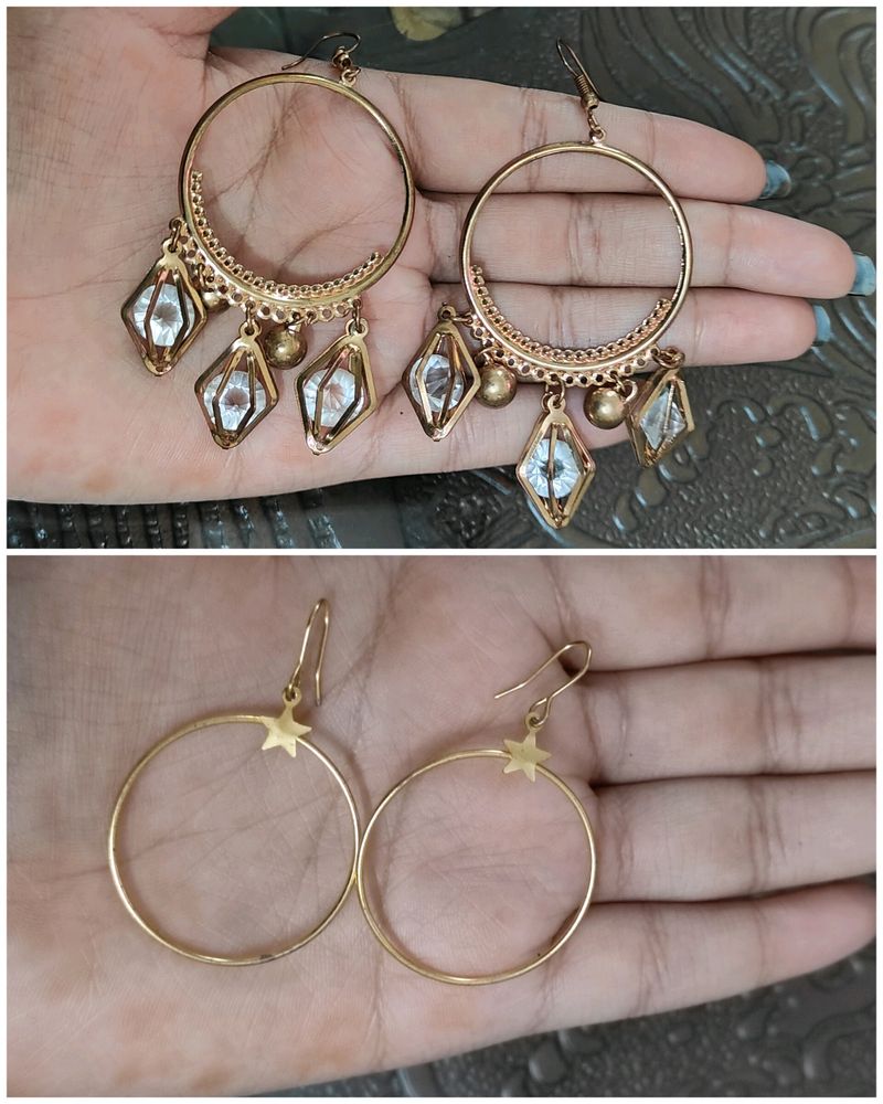 Combo Of 2 Golden Hoop Earrings✨