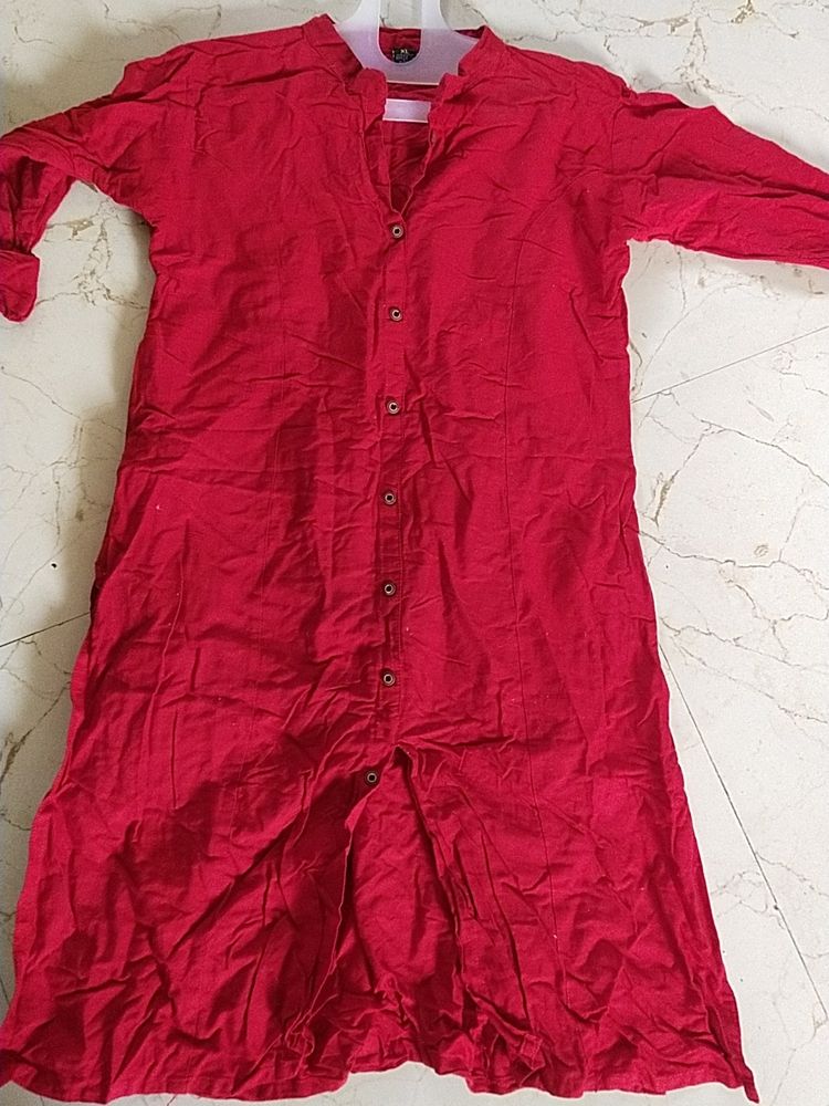 Red Straight Kurti