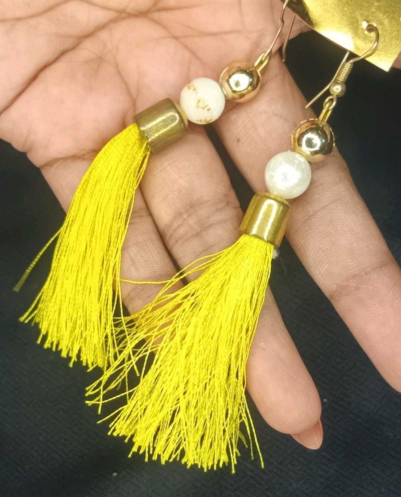 Yellow Thread Earrings