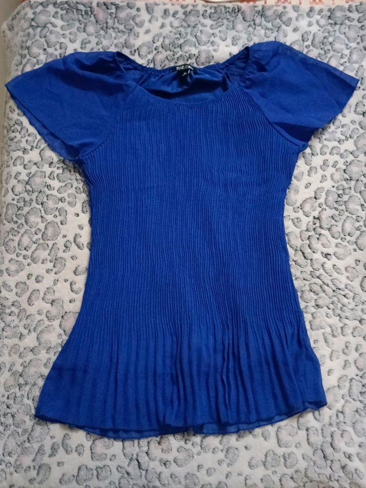 Blue Half Sleeves Top