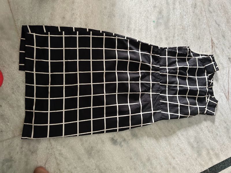 An A-line Checkered Dress