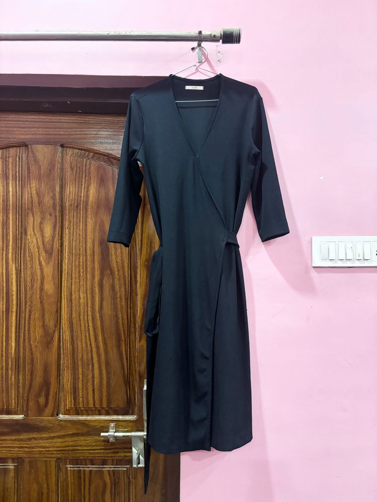 Navy Blue Wrap Dress