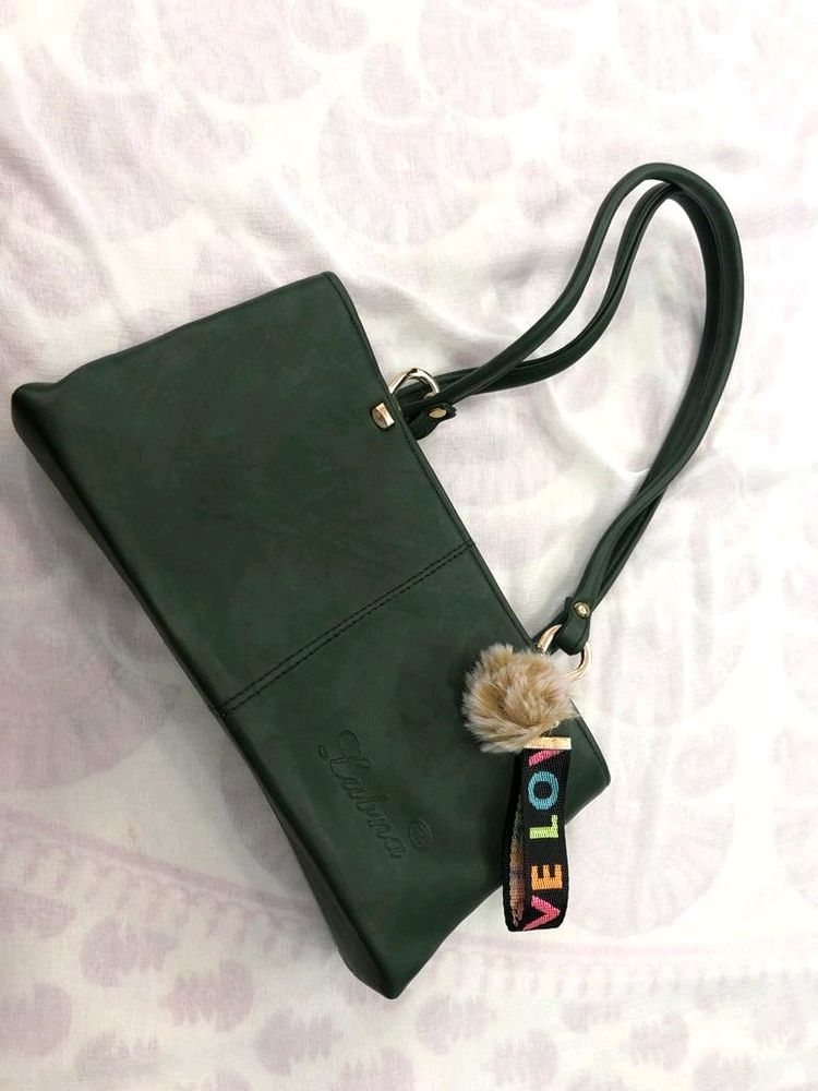 A Very Stylish Dark Green Handbag