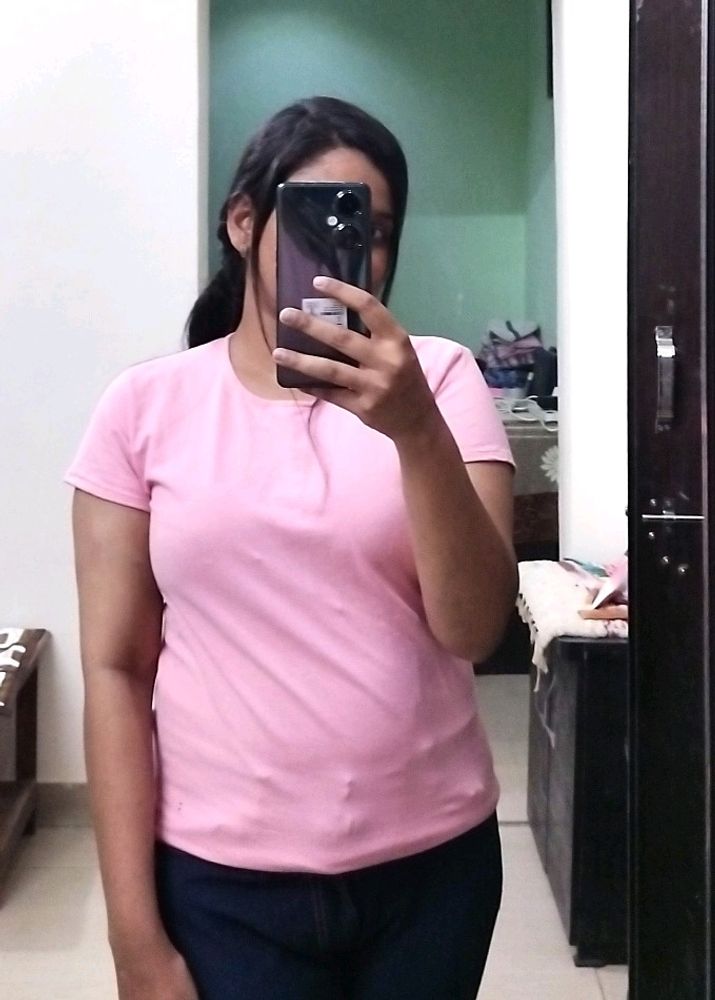 Pink Colour T Shirt For Women