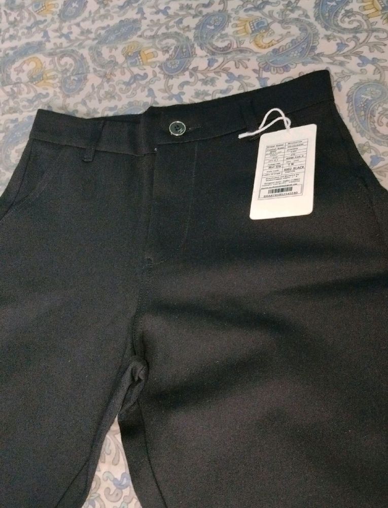 Black High Waisted Flared Trouser