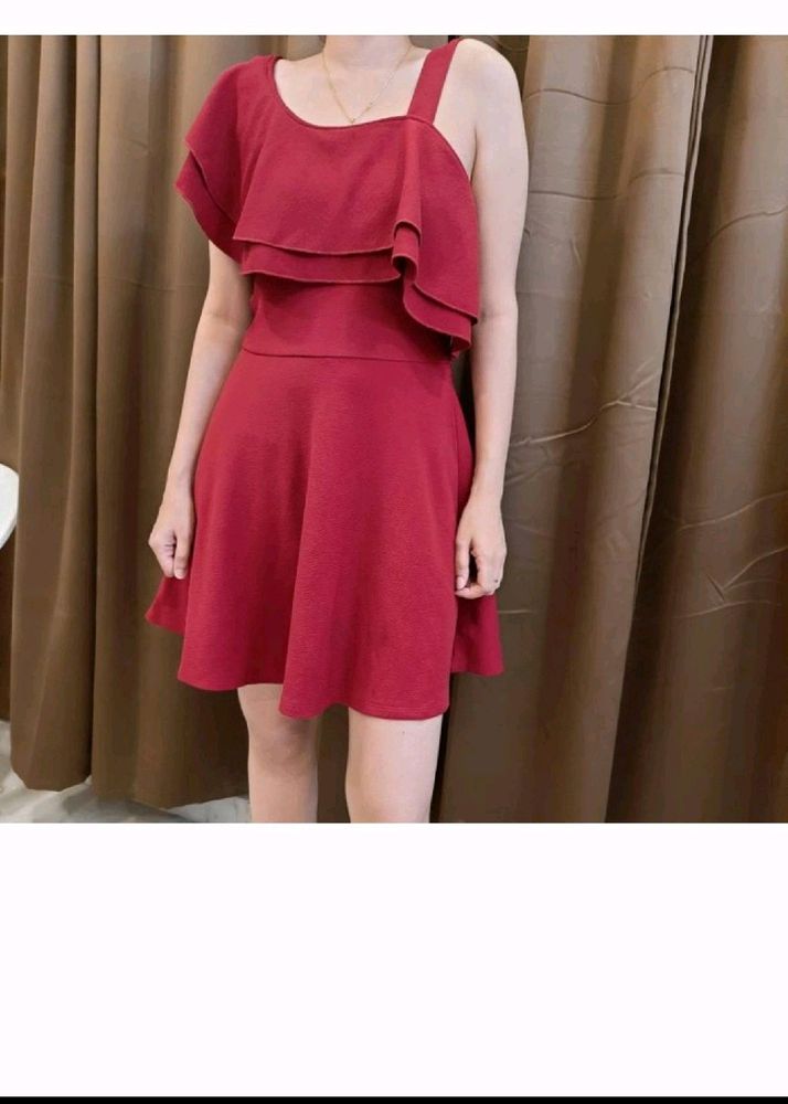 Flared Maroon Dress