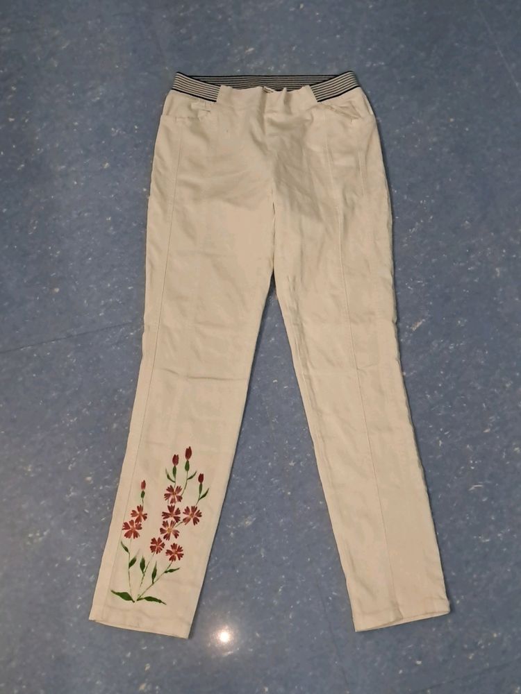 White Stretchable Pants Like New