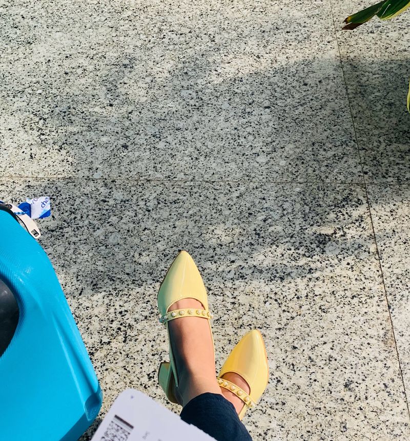 Yellow Slingback Heels