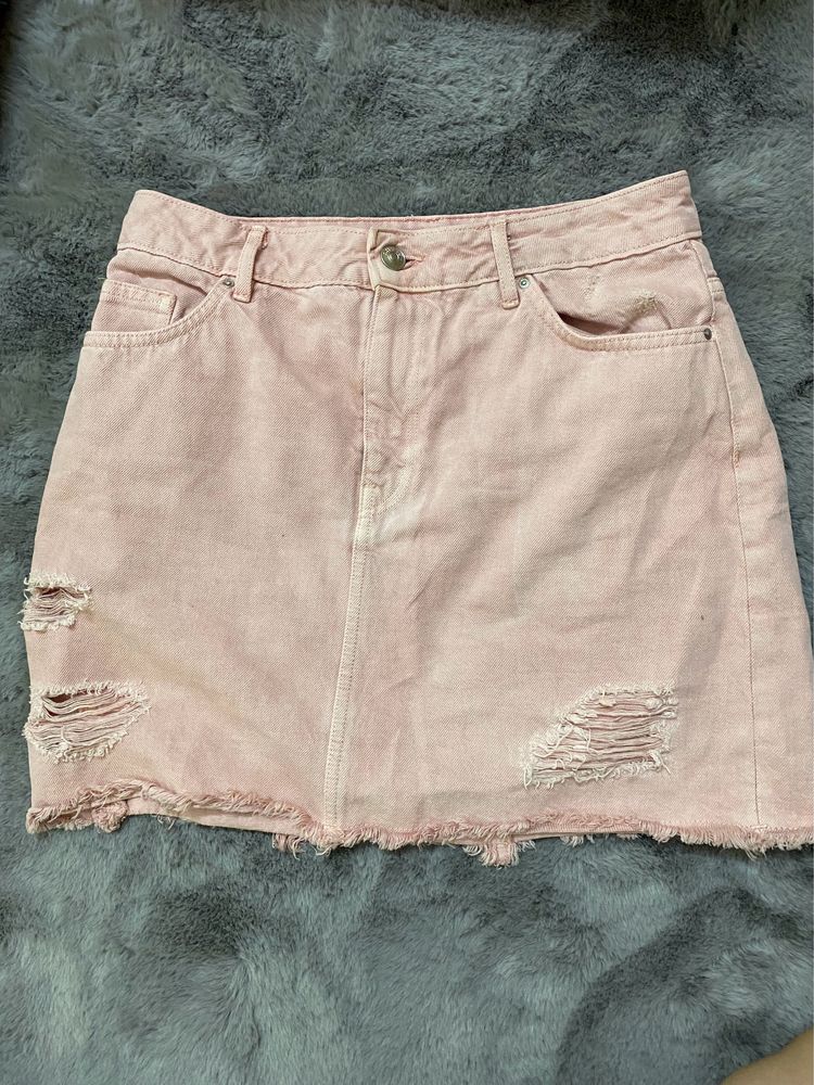 Light Pink Denim Skirt