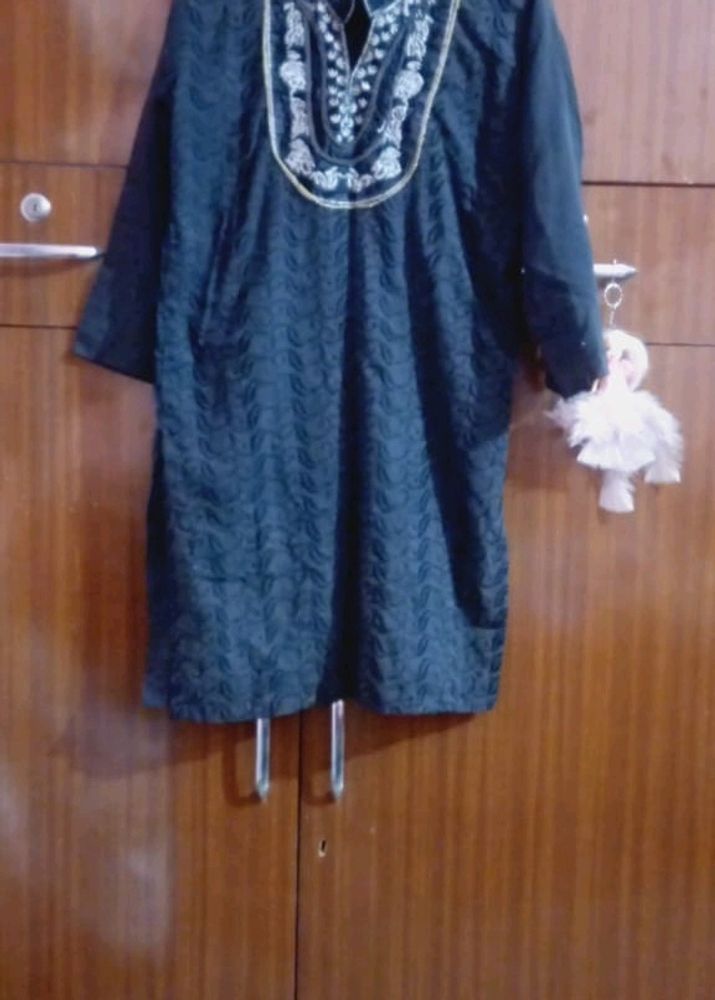 embroidery black kurta