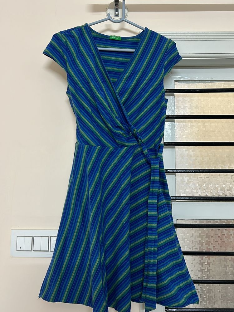 Blue-Green Multicoloured Dress From UCB