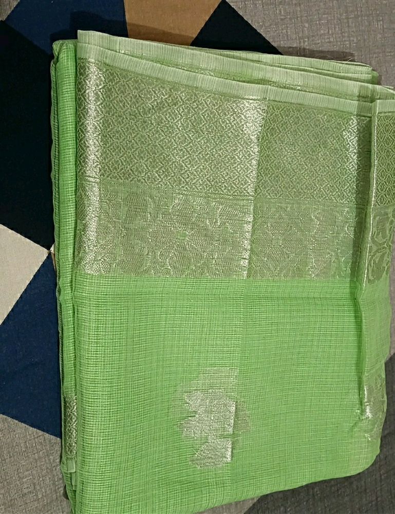 Banarasi Saree Light Green And Silver Colour 😍