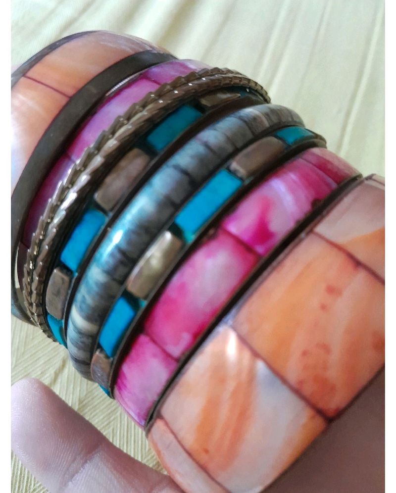 Multicolored Brass Bangles