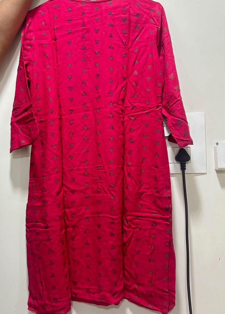 Dark Pink Knee Length Kurta