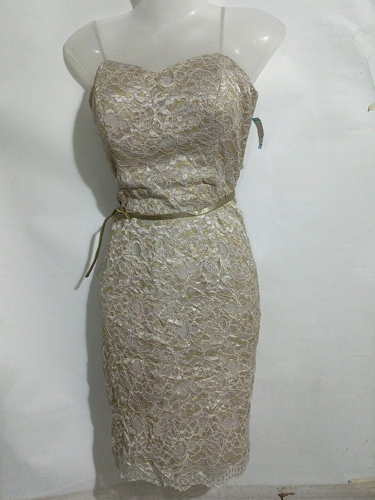 PRETTY GOLDEN NET DRESS