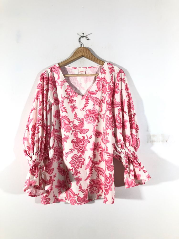 Cream&Pink Printed Top(Women’s)