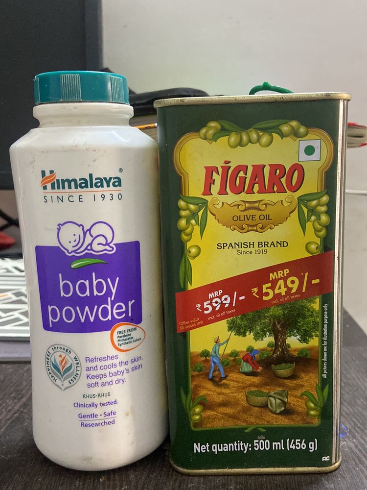 FIGARO Olive Oil 500 Ml Baby Best Maasage Oil🥳🤩@ Himalaya Baby Power 200 g