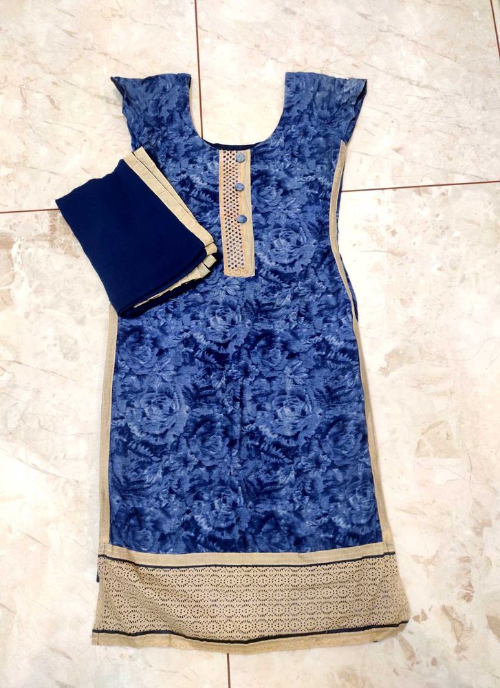 Beautiful Kurta With Dupatta 💙✨✨💙100% Cotton