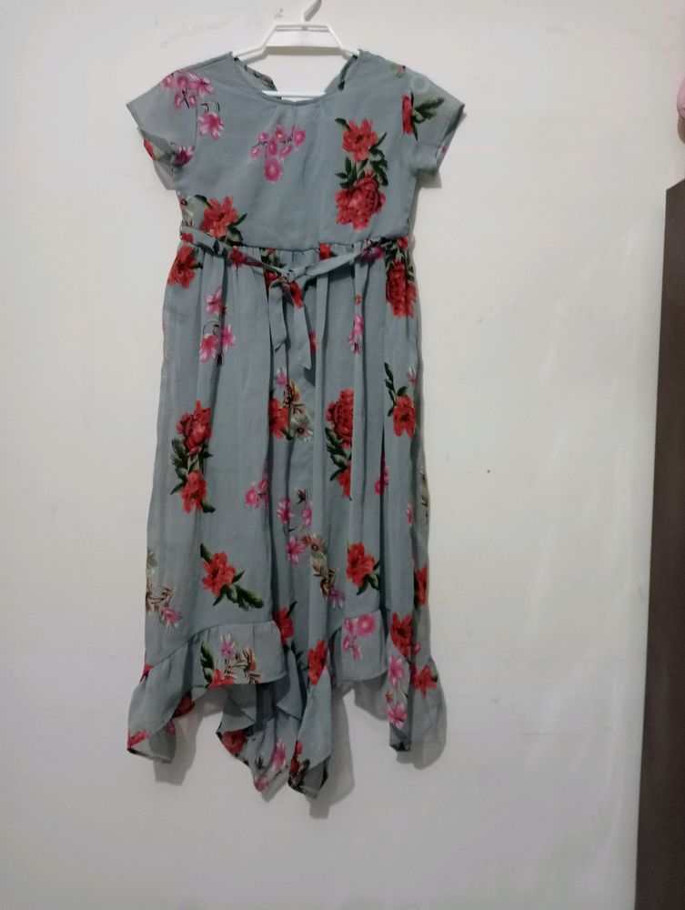 Girls Flower Print Dress