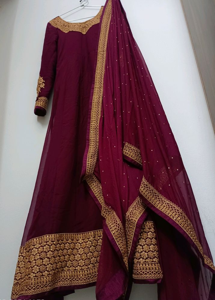 Beautiful Burgundy Anarkali