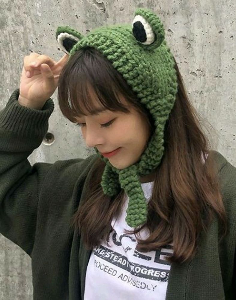 Frog 🐸 Crochet Cap