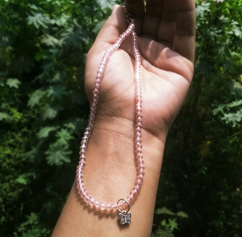 Beautiful Pink Crystal Necklace