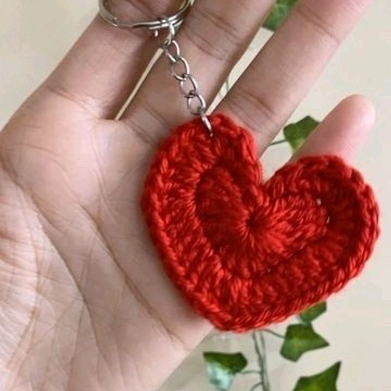 Heart Crochet Keychain