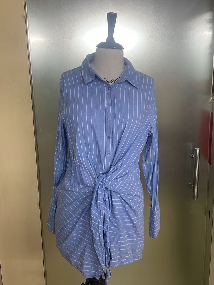 Blue Striped Tie Shirt