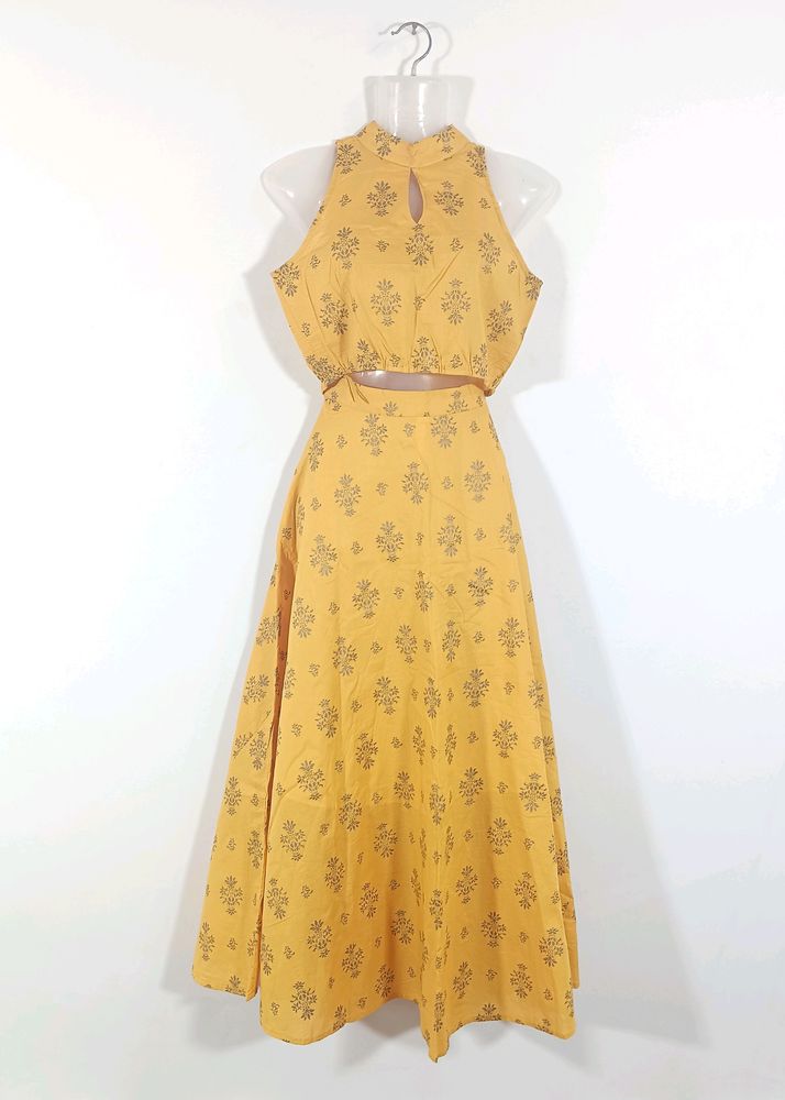 Mustard Yellow Printed Co-ord Set (Women)