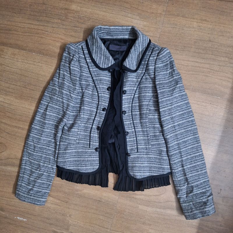 Korean Tweed Crop Jacket- K Drama Style