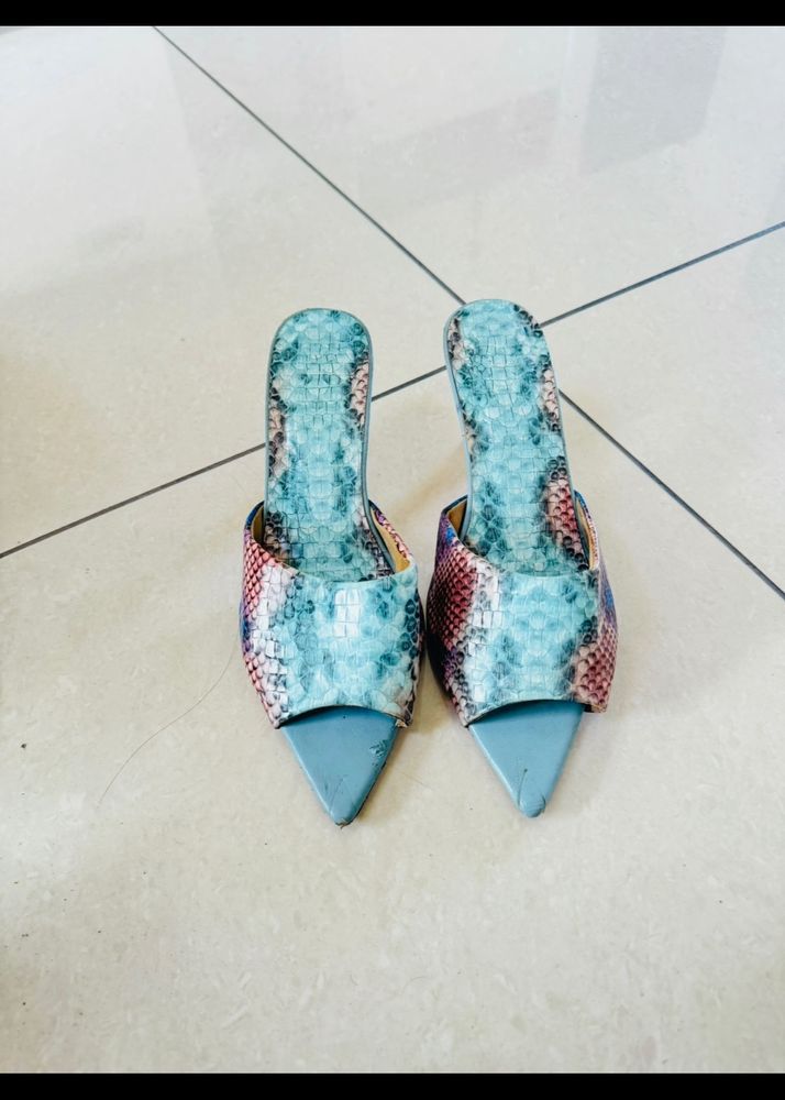 beautiful blue mukti heels