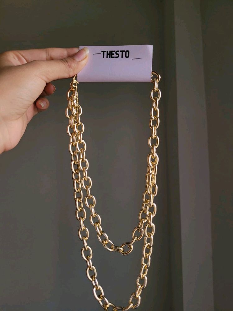 Thesto gold Chunky Chain Double Layer