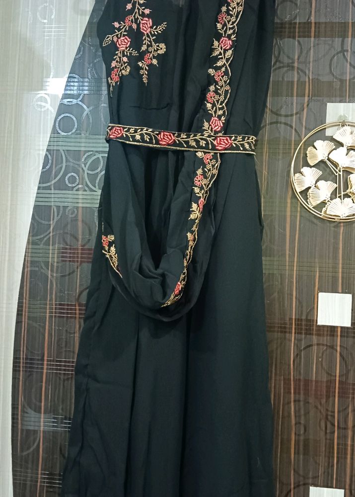 Black Ethnic Festive Wear Gown