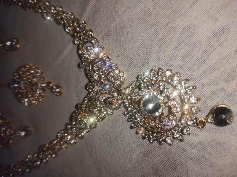 Party Wear Diamond Necklace Set