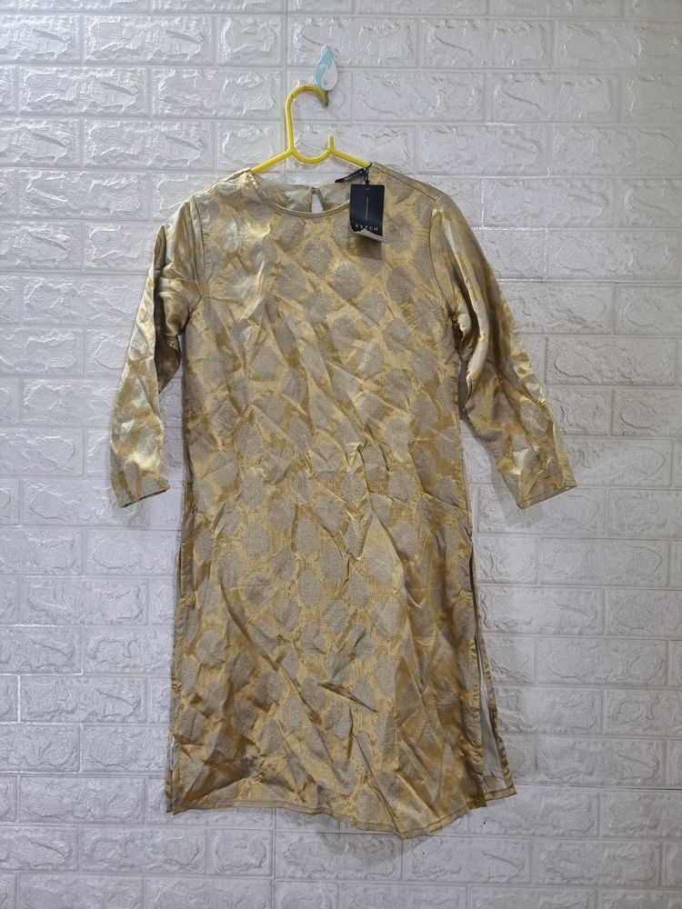 New Ketch Golden Kurta Set With Dupatta