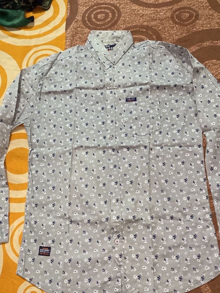 mens grey cotton shirt new not used