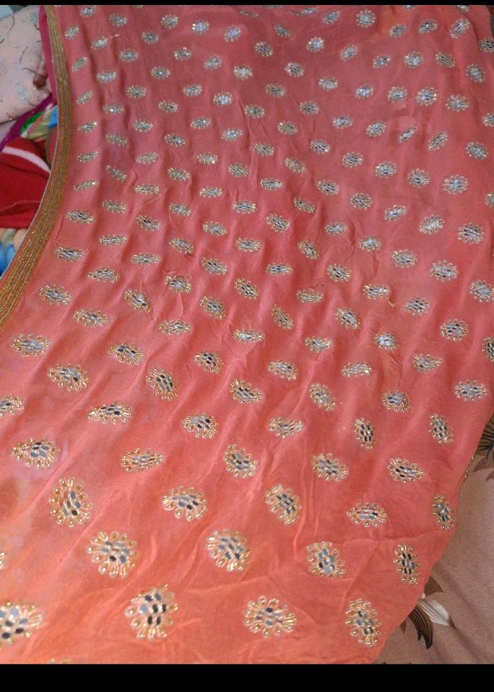 Sequence Work Premium Gorgette Saree