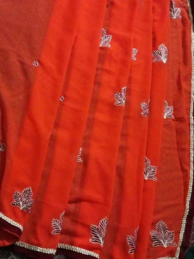 Daily Wear Orange Saree