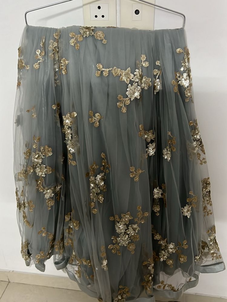 Grey And Golden Lehnga